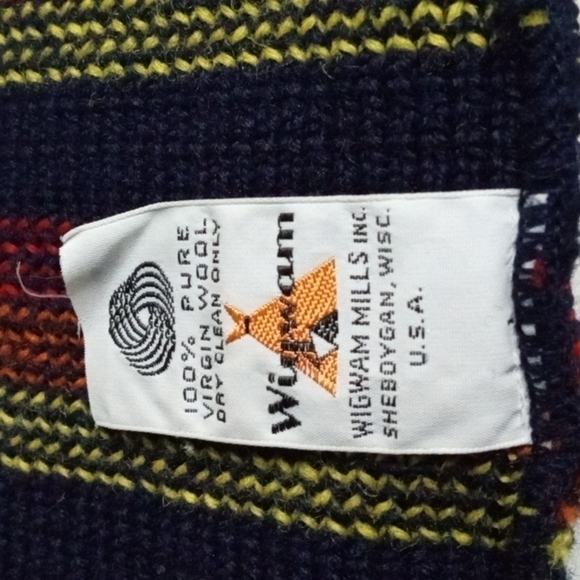 Vintage Wigwam Ski Capl 100%Pure Virgin Wool, Navy  with stripes, Pre-owned - Picture 5 of 5